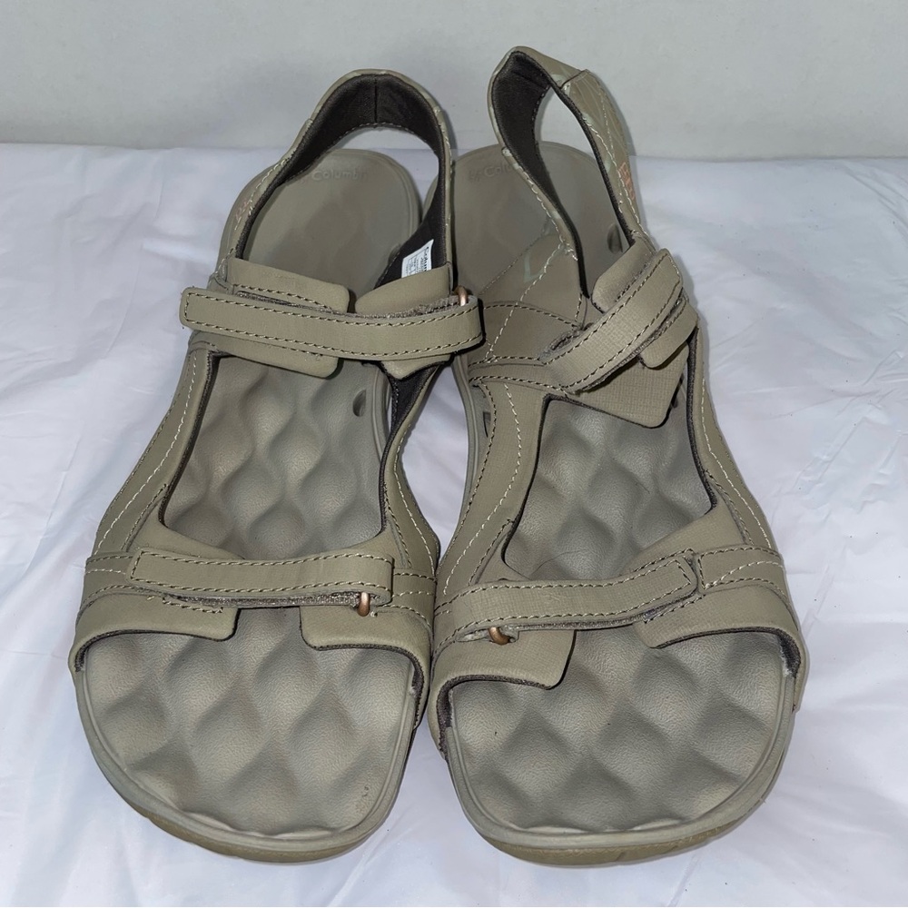 Columbia Techlite Omni-Grip Sandals Womens 10 Taupe Khaki Hiking BL4416-238